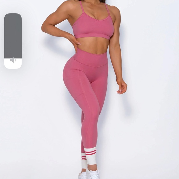 Bombshell sportsware mauve small white ankle sock leggings - Picture 5 of 5